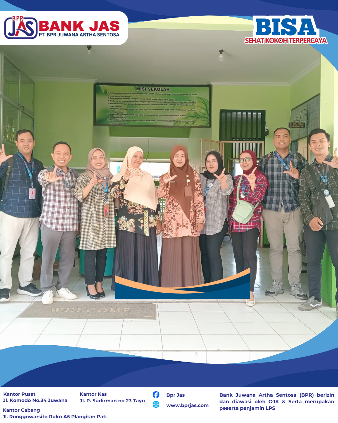 Daily visits SMPN 2 Trangkil dalam rangka GENCARKAN (gerakan nasional cerdas keuangan) dan KEJAR (satu rekening satu pelajar)